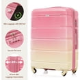 thumbnail image 3 of POWANLI 3Pcs Luggage Set, 20" Suitcase with USB Port,Carry-on Luggage with Cup Holder, ABS+PC Hard Shell Luggage with Spinner Wheels Gradient Pink, 3 of 6