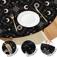 thumbnail image 4 of Black Moon Star Pattern Round Fitted Tablecloth with Elastic Edge,Dining Table Cover Waterproof,Outdoor Round Tablecloth for Camping,Dining,Indoor and Outdoor, 4 of 7
