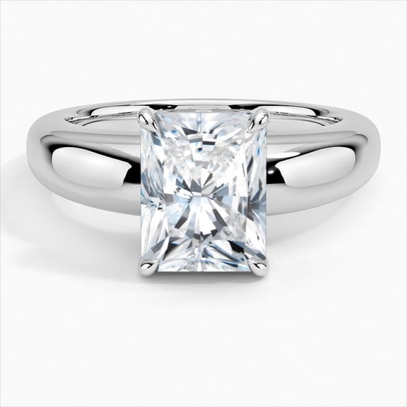 Dash Jewel Radiant Cut Excellent 2 Ct Diamond Engagement Rings for Her - White Gold Over 14k Silver Diamond Ring - Solitaire Diamond Rings for Women's - Solo Stone Diamond Rings for Women's