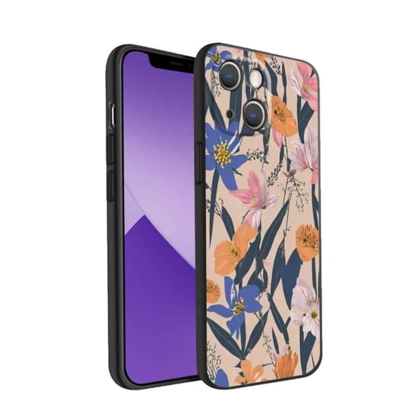 Japanese-Vintage-Floral-Bohor-1 Phone Case, Degined for iPhone 14 Case Men Women, Flexible Silicone Shockproof Case for iPhone 14
