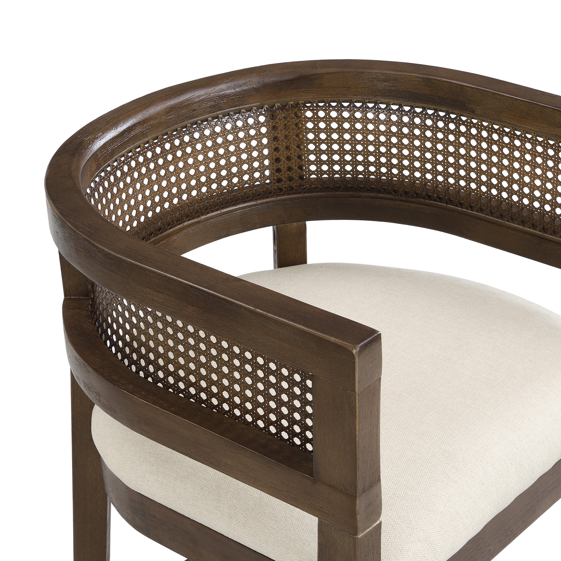 Christopher Knight Home 3-Piece Counter Height Dining Set, Pub Table with Rattan Arm Stools, Walnut
