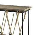 thumbnail image 3 of 52 Inch Console Table, Rustic Plank Top with Crossed Rope Design, Brown, 3 of 5