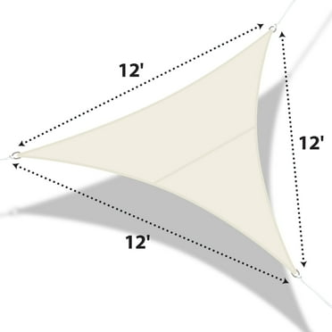 SUNNYOUTDOOR 12'x12'x12' Sun Shade Sail UV Top Cover Canopy Triangle for Outdoor Patio Lawn Backyard (ECR)