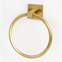 Alno A8440 Contemporary Ii 6" Wall Mounted Solid Brass Bathroom Towel Ring - Brass