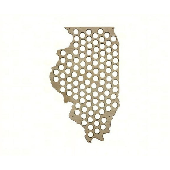 Torched BCMIL Illinois Beer Cap Trap Wall Mount Display Decor 19"x1"x 25"