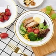 thumbnail image 4 of 50PCS Plastic Bowls with Gold Rim-12oz disposable Soup Bowls, Christmas Thanksgiving Premium Dessert Salad Bowl for Wedding/Party, 4 of 7