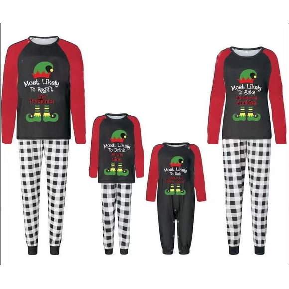 2024 Printemps et Automne Nouveaux Pyjamas de Noël Imprimés à Manches Longues pour Parent-Enfant Vêtements de Maison-1