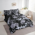 thumbnail image 3 of Feelyou Grey Camo Abstract Bedding Comforter Set 7pcs, Pixel Grid Miners Full Bedding Set, 3 of 8