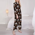 thumbnail image 3 of Yiaed Butterfly Skull Print Pajamas Women's Long Sleeve Sleepwear Soft Button Down Loungewear Pjs Lounge Set Nightwear Womens Pajama Pants-Large, 3 of 7