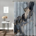 thumbnail image 4 of Shower Curtain Grey Marble Ink Luxurious Graphic Shower Curtains for Bathroom Decor Abstract Texture Shower Curtain Sets with Hooks Waterproof Fabric Bath Curtain Extra Long 72" X 84", 4 of 6