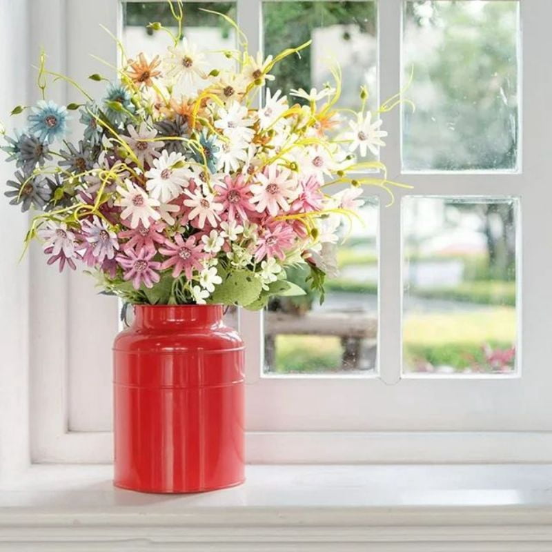 Morttic 12 Bundles Wildflowers Fake Daisy Outdoor Artificial Flowers UV Resistant Silk Wild Flower Bouquets Bulk Faux Plants Plastic Greenery for Decoration Vase Floral Spring Home Decor