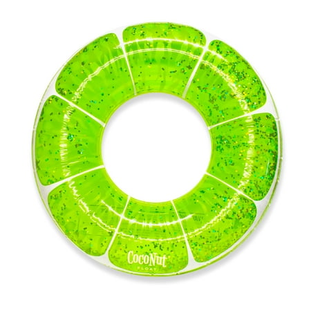 42" Lime Green Glitter Pool Ring Float, Ages 8+