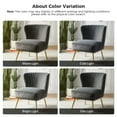 thumbnail image 5 of Makeup Vanity Table Chair Upholstered Wingback Accent Slipper Chair Side Armless Sofa Tufted Back Dining Home Living Room Bedroom Grey, 5 of 13