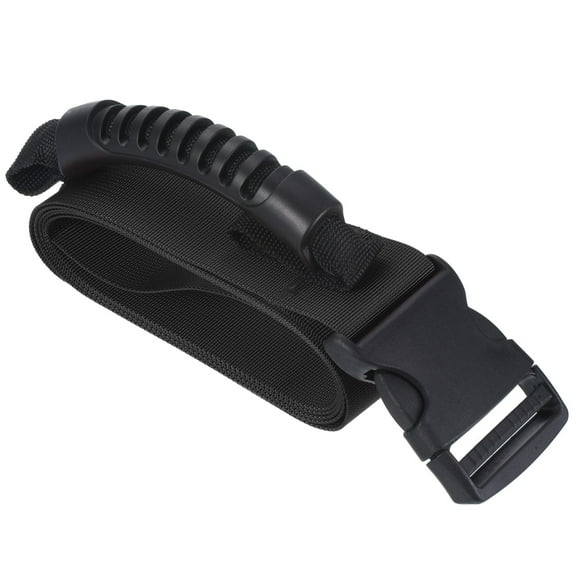 Uxcell Carrying Strap with Handle Adjustable Nylon Belt for Moving Boxes Black