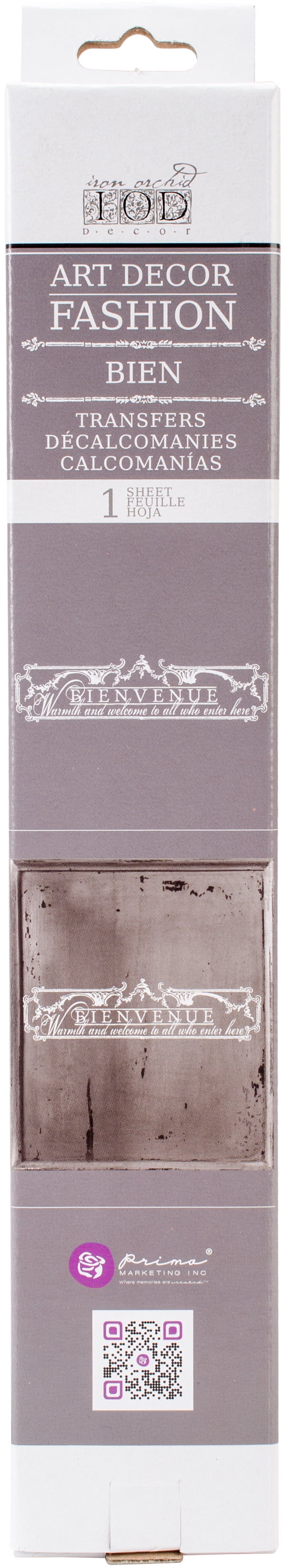 Prima Marketing Iron Orchid Designs Decor Transfer Rub-Ons-Bien 28.5/"X8.5/"