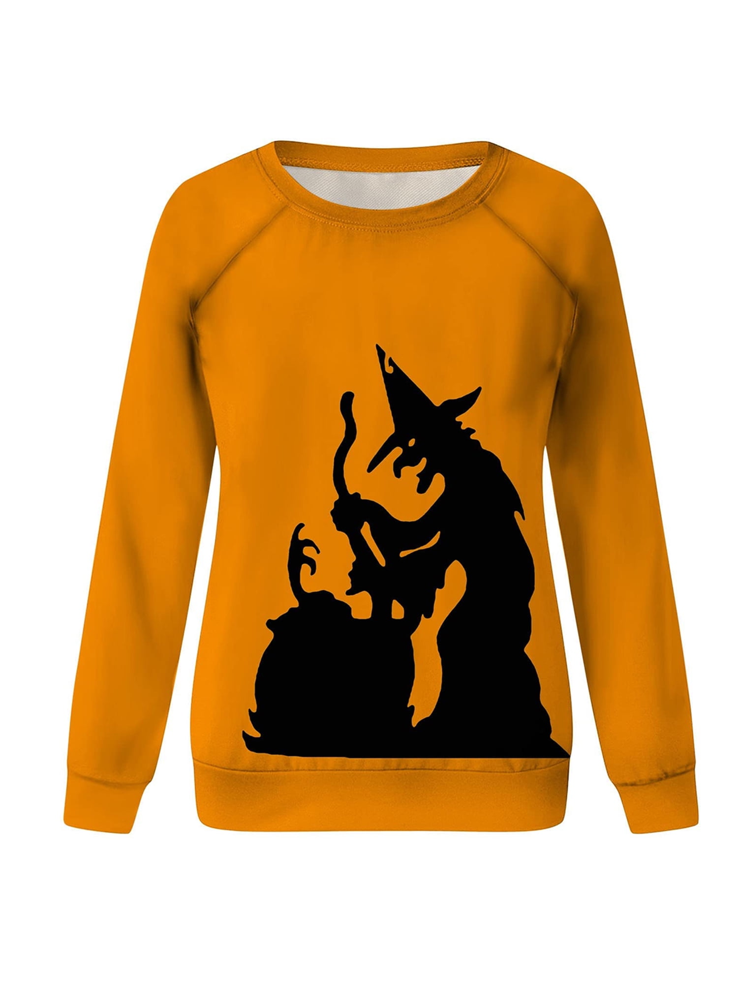 Halloween Pullover Sweaters For Women Long Sleeve Bat/Pumpkin/Witch/Cat ...