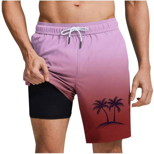 Pantalones Cortos Casuales para Hombre Imprimir con Bolsillos Pantalones de Playa de Cintura Elástica, Pantalones Cortos de Cintura Elástica para Hombre