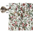 thumbnail image 5 of Christmas Kitchen Curtains and Valances Set, Rod Pocket Curtains Tier Farmhouse Window Curtains 36 Inch Length, Retro Rustic Red Berry Xmas Leaves Plants 3 Piece Kitchen Curtains Set, 5 of 6