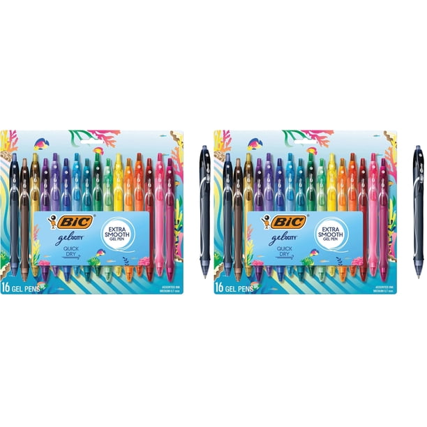Set de bolígrafos de gel BIC Gelocity de secado rápido, 16 unidades