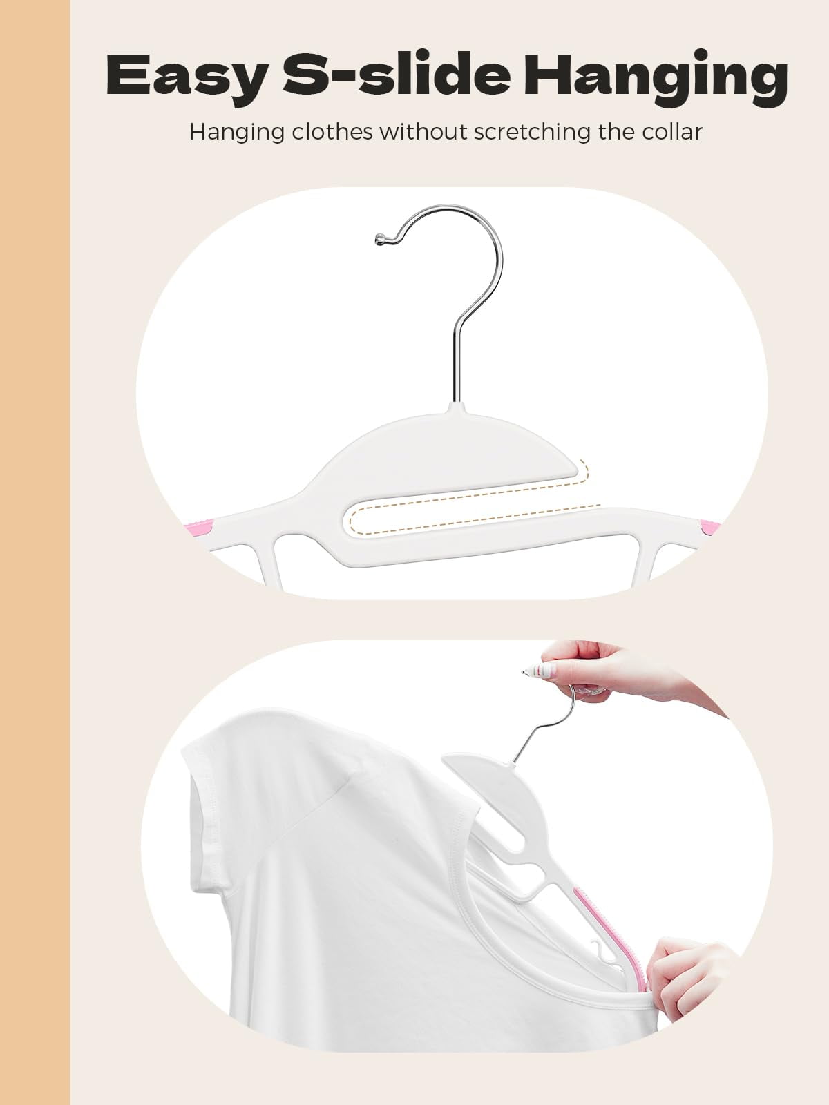 House Day Plastic Hangers 50 Pack, Slim Clothes Hangers Space Saving, Non Slip Hangers with Rubber Pads, Sturdy Coat Hangers for Shirt, Suit, Pant, Skirt