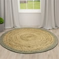 thumbnail image 2 of Spitiko Homes 48" Round Hand Braided Jute Area Rug in Natural/Blue, 2 of 6