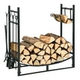 thumbnail image 1 of Gymax 30'' Firewood Rack W/4 Tool Set Kindling Holders for Indoor & Outdoor, 1 of 10