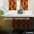 thumbnail image 3 of Fsddascl Red Orange Halloween Blackout Curtains for Bedroom/Living Room, Thermal Insulated Kitchen Curtains, Flying Witch Bats Moon Grommet Darkening Window Treatment Drapes 52"x84"x2, 3 of 6