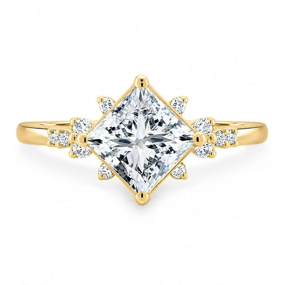 vylahjewellery Princess Moissanite Engagement Ring, Wedding & Proposal Ring for Women, Bezel Set Anniversary Ring, Birthday Gift Ring