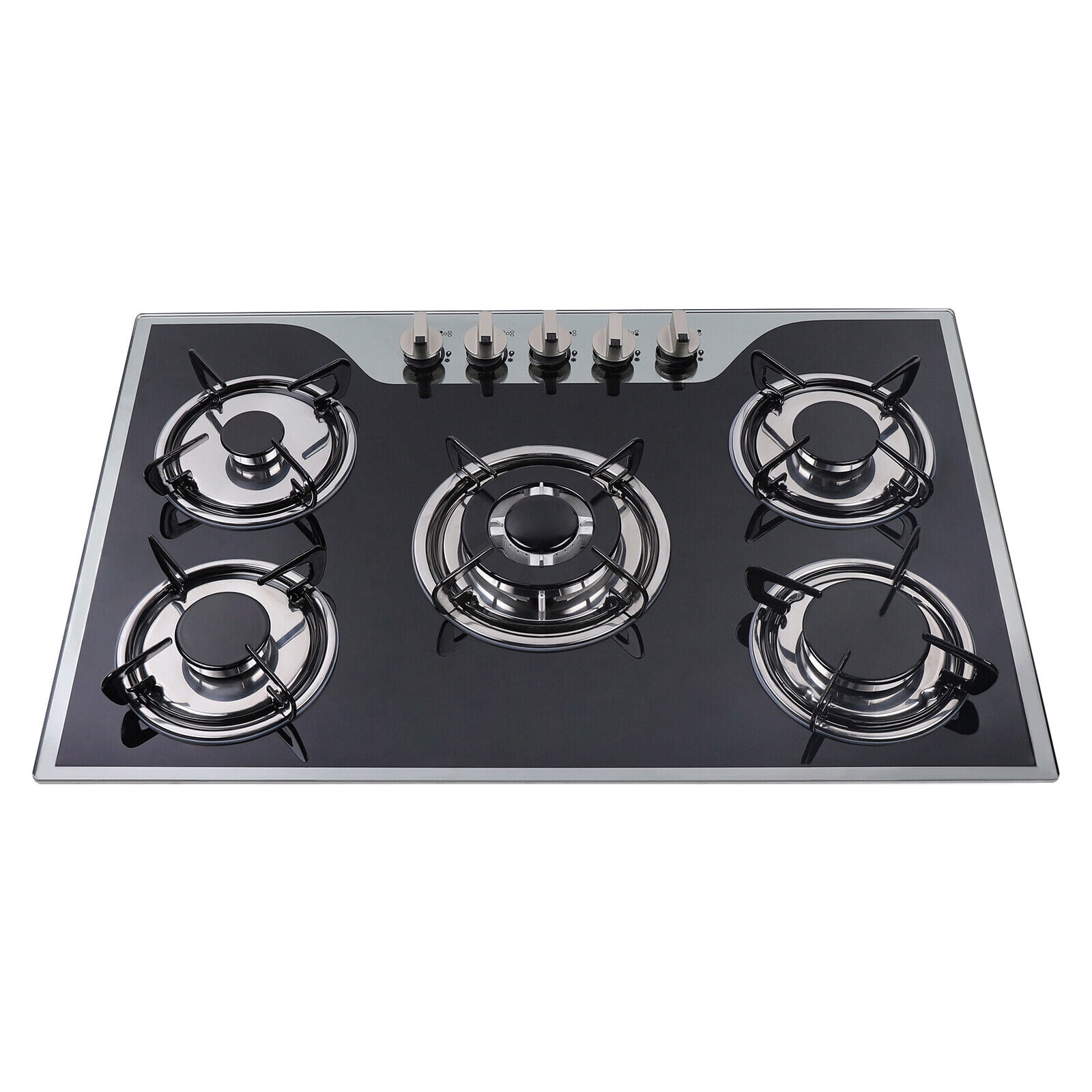 Gas Cooktop with 5 Burners 5 Burners with Independent Fire Adjustment Knobs 180° Fire Control for Domestic or Commercial Cooking