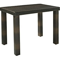 Outdoor High Dining Table - Wicker Patio Table - 30x48 Inch - Brown - Easy Assembly