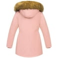 thumbnail image 2 of Chrisuno Girls Durable Utility Winter Coats Multiple Pockets Trendy Teenage Long Parka Windproof Safe Outerwear Bubble Jackets Pink 6-7, 2 of 5