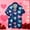 Blue, variant on Men's Valentine's Day Shirt - Short Sleeve Button Down Shirt, Casual Collared Top with Red & White Heart Print Shirt, Fashion Leisure Blouse