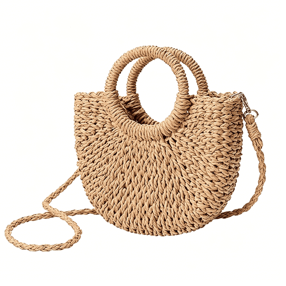 GASTROPOD Straw Beach Bags for Women - Handmade Woven Tote Bag,Summer Mesh Hollow Shoulder Bag for Holiday