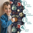 thumbnail image 3 of Blackout Kids Curtains,Navy Blue Baseball Football Pattern Childrens Insulated Curtains Set Of 2,Bedroom Essentials,Toddler Room Decor 52"x63", 3 of 5