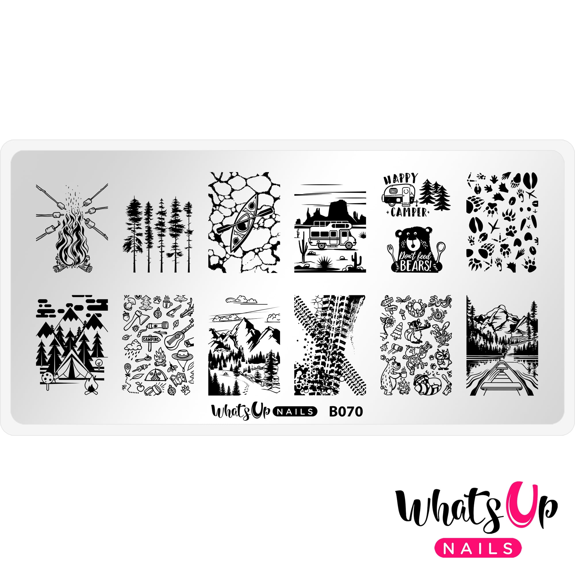Whats Up Nails B070 Campfire Stories Metal Stamping Plate for Nail Art  Design 