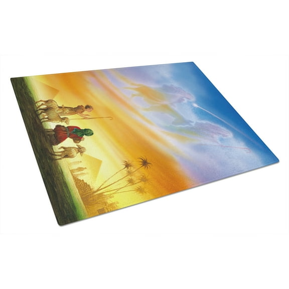 Caroline's Treasures APH0939LCB Shepherds being guided Christmas Glass Cutting Board Large, 12H x 16W, multicolor