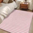 thumbnail image 5 of Pink Striped Large Area Rugs for Bedroom Living Room, Soft Non Slip Carpet Bedside Rug, Modern Simple Farmhouse Beige Vintage Rectangular Floor Cover Kitchen Accent Rug 4'x6' for Dining Room/Office, 5 of 9
