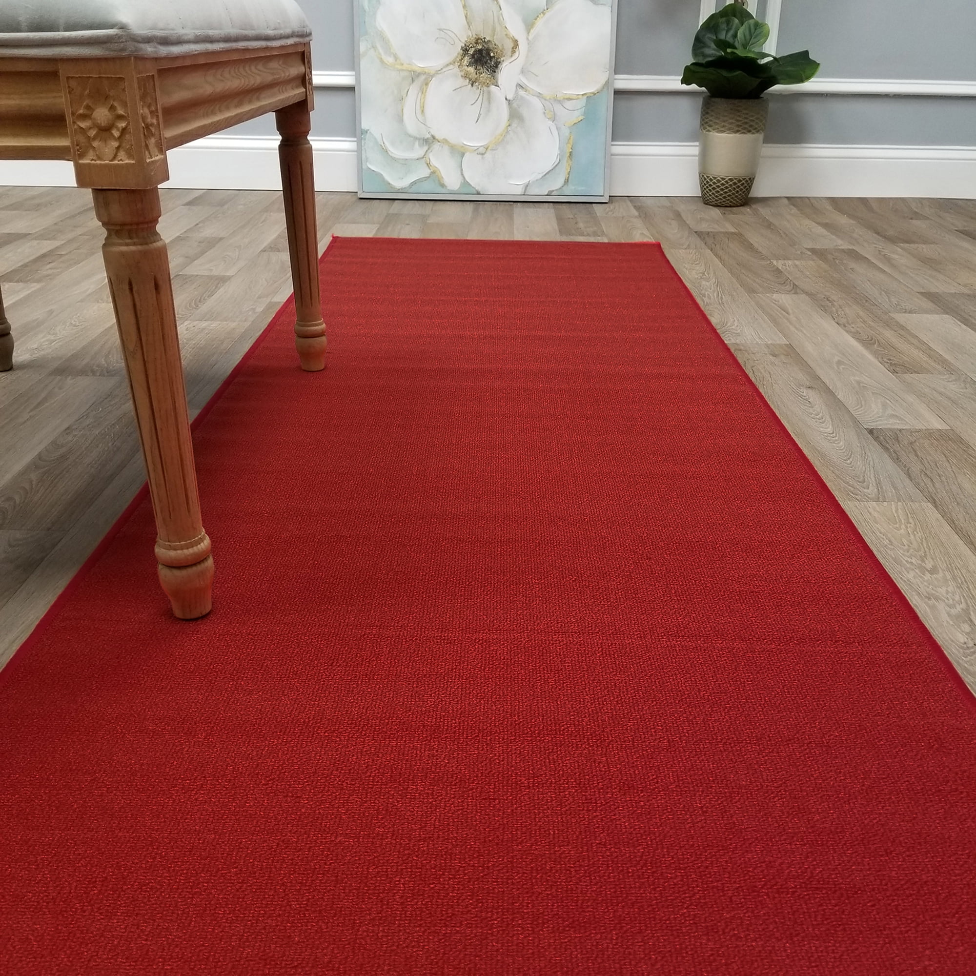 Details about   Red with Black stripes runner 67cm Wide.Rug/NonSlip/Mashine 2ft 2inches 