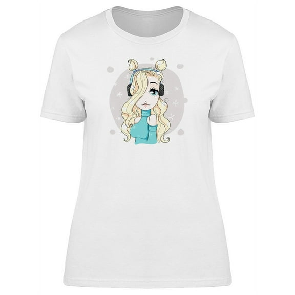 Cute Blonde Music Fashion Girl Tee Women's -Image by Shutterstock