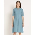 thumbnail image 2 of Moomaya Solid Tiered Dress For Women, Short Sleeve Chiffon Swing Dress, 2 of 8