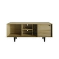 thumbnail image 5 of Castle Place Mid-Century Modern TV Stand Console for TVs up to 60", Light Oak, 5 of 9