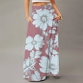 thumbnail image 2 of LWavelet Leaf Print Maxi Skirt with Side Pockets Women Trendy Fall Casual Flowy Versatile Bottoms Pink S, 2 of 5