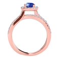thumbnail image 2 of Mauli Jewels Engagement Rings for Women 1.35 Carat Halo Sapphire And Diamond Engagement Ring 4 Prong-Setting 14k Rose Gold, 2 of 5