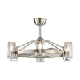thumbnail image 5 of Modern Silver 6-Light 3-Blades Glass Shade Chandelier Ceiling Fan with Light and Remote - 34-in W x 31.6-in H, 5 of 5