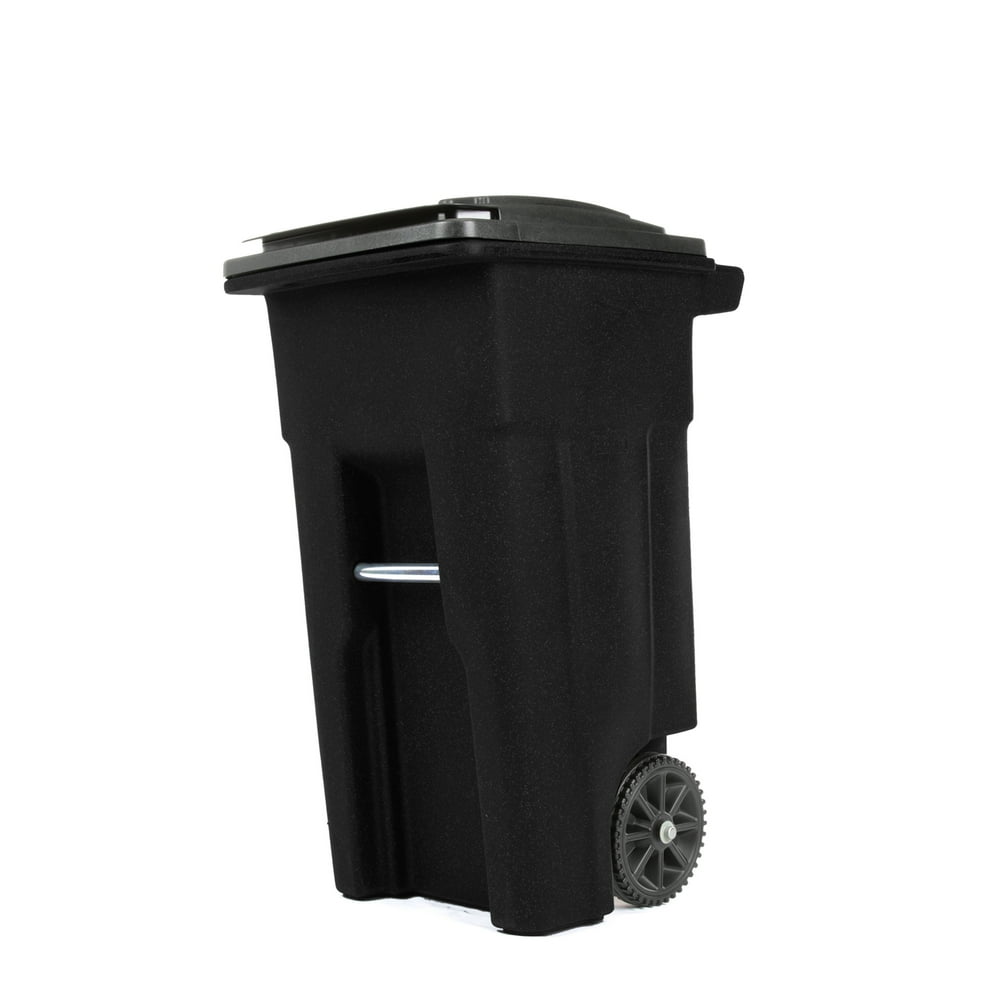 Toter 32 Gal. Trash Can Black with Wheels and Lid