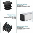thumbnail image 3 of 20 Pack Square Tube Caps, 2020mm, Black Plastic End Caps for Square Tubing, Chair Legs & Furniture Inserts, 3 of 5