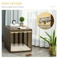 thumbnail image 5 of PawHut Furniture Style Dog Crate End Table with Soft Cushion, Removable Door Panel, Safety Lock, Indoor Use, for Small & Medium Dogs, Brown, 5 of 10