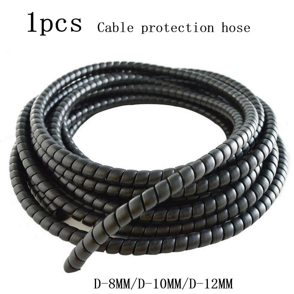 Black 8 to 10mm Hydraulic Hose Spiral Wrap Guard Protection 