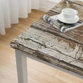 thumbnail image 5 of BANET  Charcoal Gray Rustic Wooden Print Vinyl Tablecloth, Waterproof Tablecloth white, 5 of 8