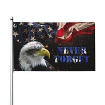 4x6Ft Bald Eagle American Flag Never Forget 9/11 4th of July Memorial Day Independence Day Freedom Flag Durable Fade Resistant Home Garden Decoration Flag
